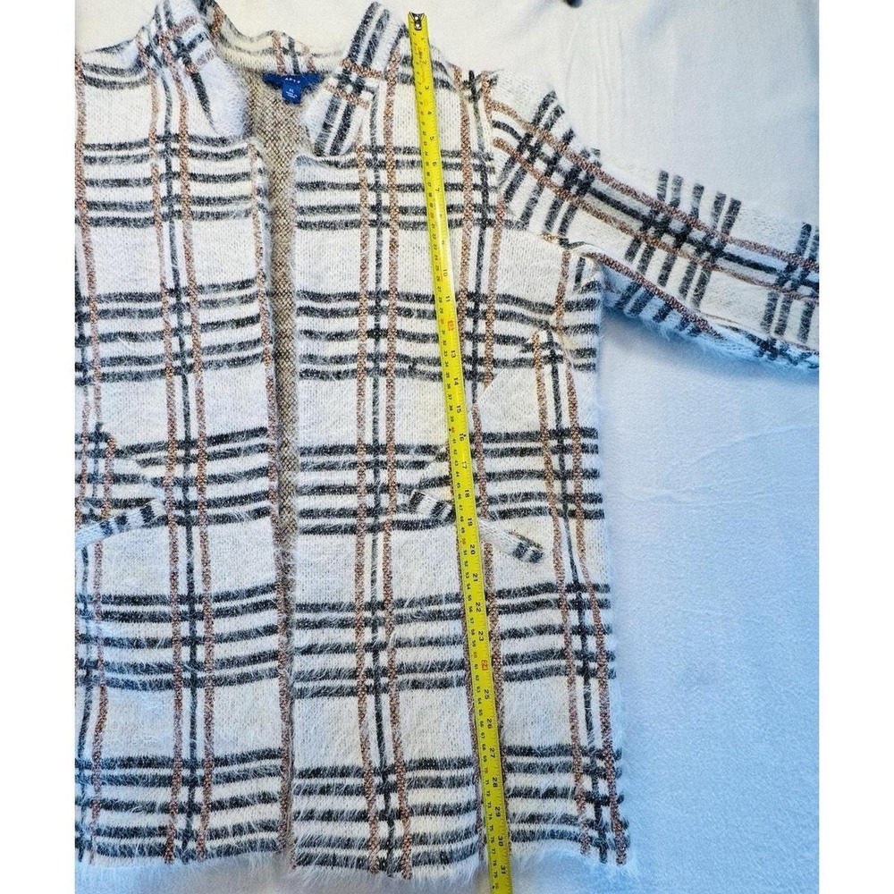 Apt9 Open Front Cardigan Sweater in Blended Black White Gold Metallic ShimmerXL - Picture 4 of 8